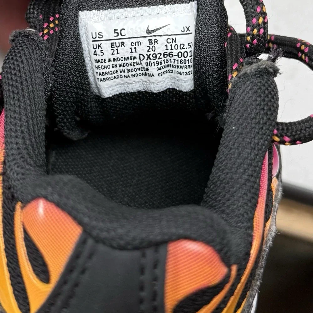 Nike Air Max Plus - Toddler 5C - PS Black Active Pink Orange DX9266-001
